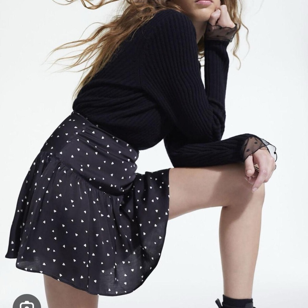 The Kooples woven mini skirt with heart pattern - size 2 - great condition